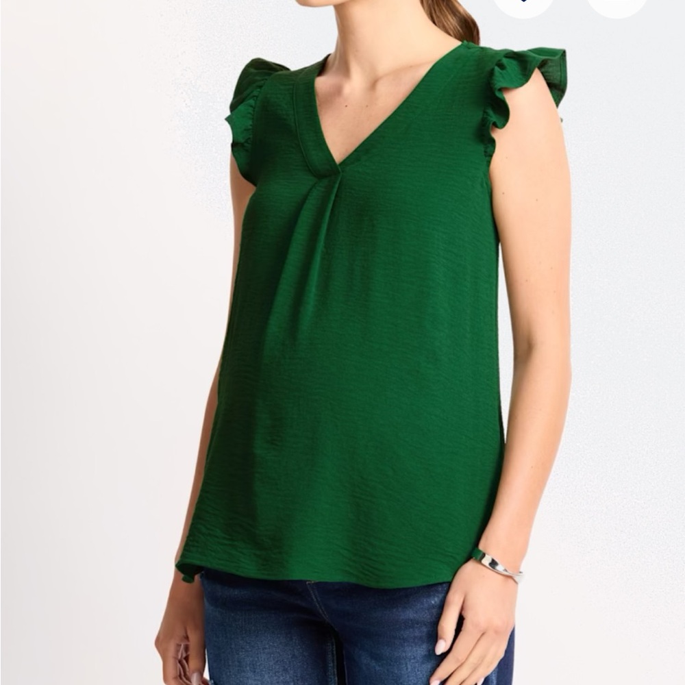 Gilli Emerald Ruffle Sleeve Blouse